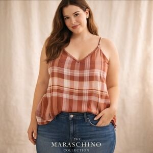 Torrid Plaid Lace Trim Cami | Size 2